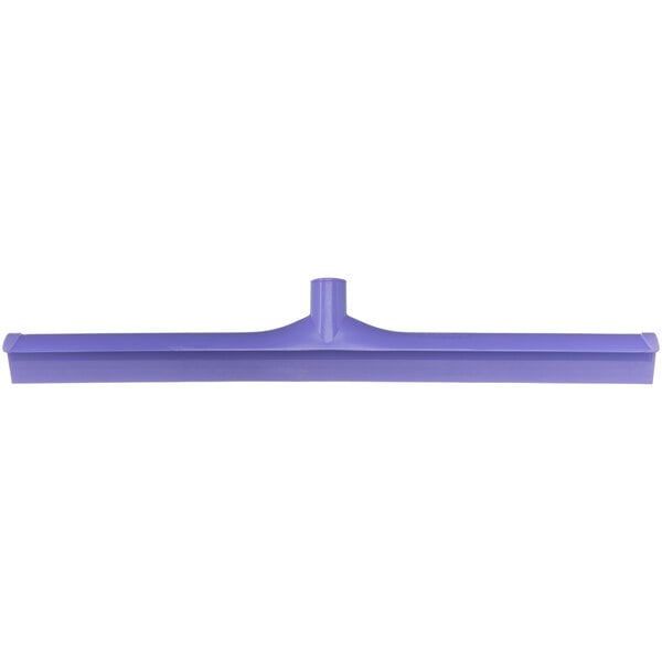 A purple squeegee with a white plastic frame.