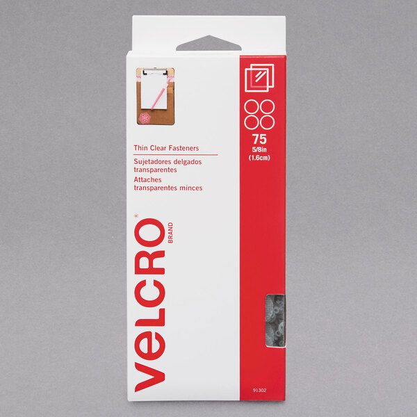 Velcro® 91302 3/4 Clear Sticky-Back Hook and Loop Dot Fasteners - 75/Pack