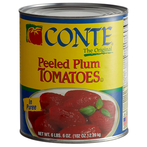 Conte Plum Tomatoes, Whole Peeled in Puree 10 Can