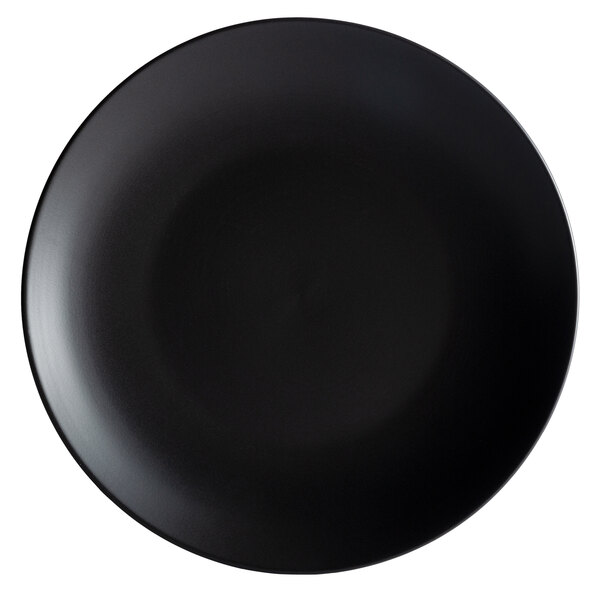12 Case Restaurant 10" x 5 3/4" Rectangular Matte Black Stoneware Flat Plate 