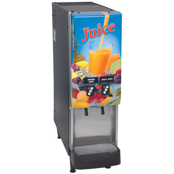 Bunn 37900.0016 JDF-2S 2 Flavor Cold Beverage Juice Dispenser with Portion Control and Lit Door
