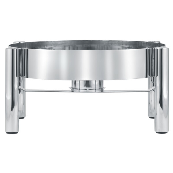 A stainless steel induction chafer stand for Eastern Tabletop Jazz Rock Chafer with legs.