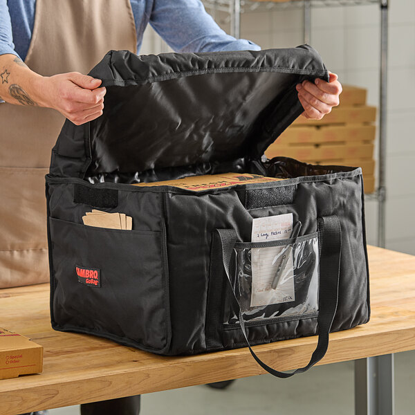 Cambro GBD181412110 Customizable Insulated Black Jumbo Delivery