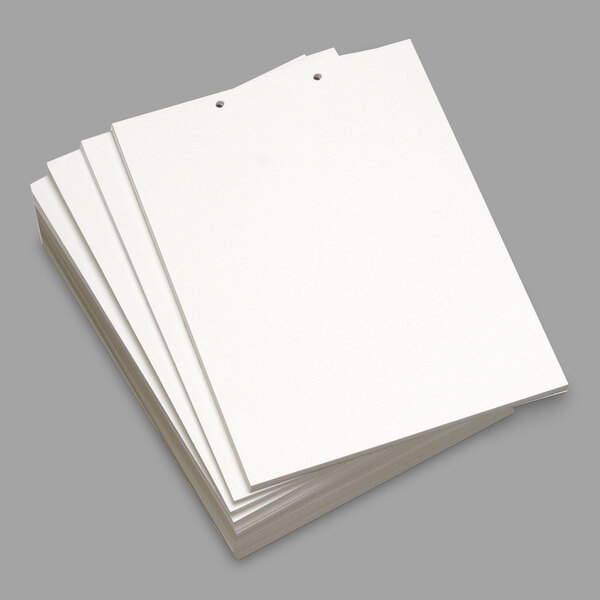 A stack of Domtar white custom cut-sheet copy paper.