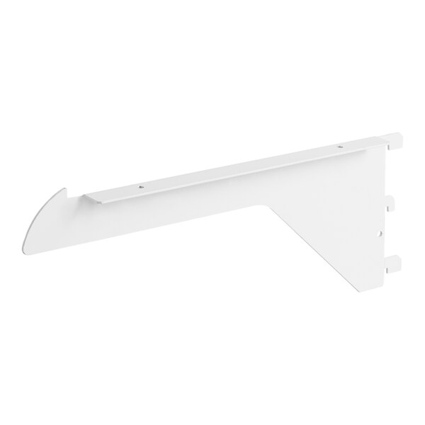 A white metal left side shelf bracket for an air curtain.