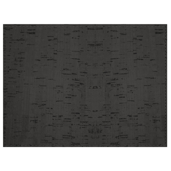 A black rectangular H. Risch, Inc. Vino slate placemat with black lines.