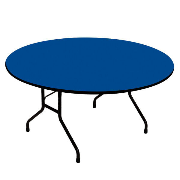 Correll 48" Round Blue High Pressure Heavy Duty Folding Table
