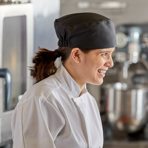 Professional Chefs Skull Cap Restaurant Kitchen Catering Hat Elasticated Back 