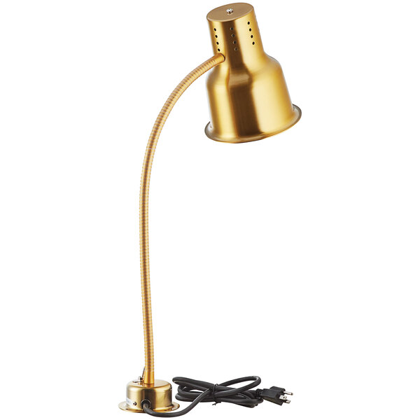 a close-up of a gold lamp