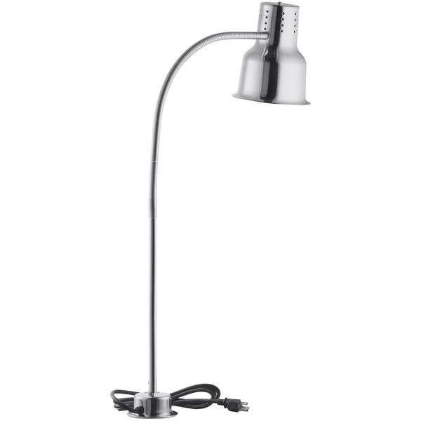An Avantco silver countertop heat lamp with a cord.