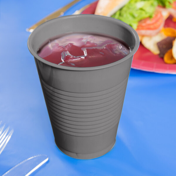 Creative Converting 339650 16 oz. Glamour Gray Plastic Cup - 240/Case