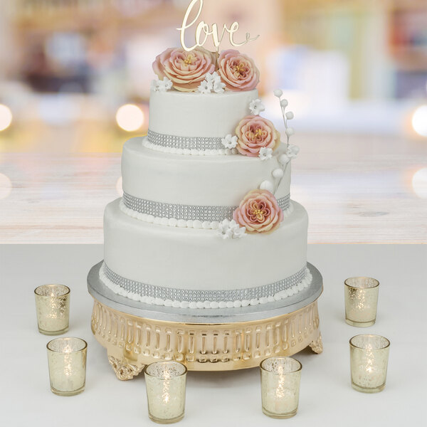 18 Elegance Round Ornate Wedding Cake Stand Gold 18 Leeber Limited USA 89962 