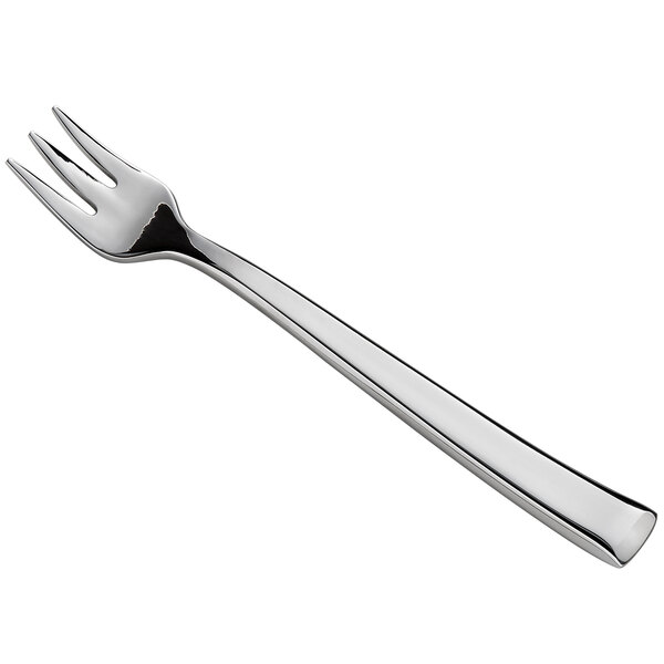 A Reserve by Libbey Santorini Mirror stainless steel cocktail fork with a silver handle.