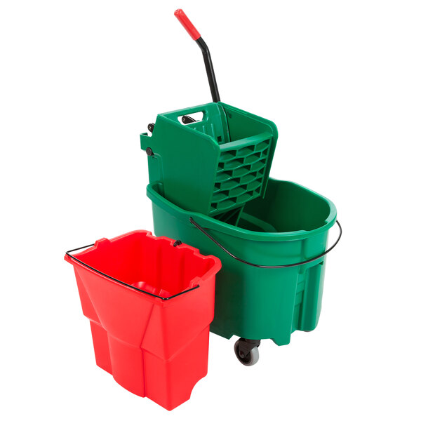 Rubbermaid WaveBrake® 35 Qt. Green Mop Bucket with Side Press Wringer
