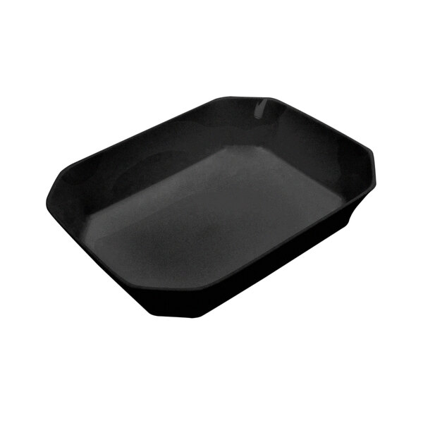 A black rectangular Delfin acrylic bowl.