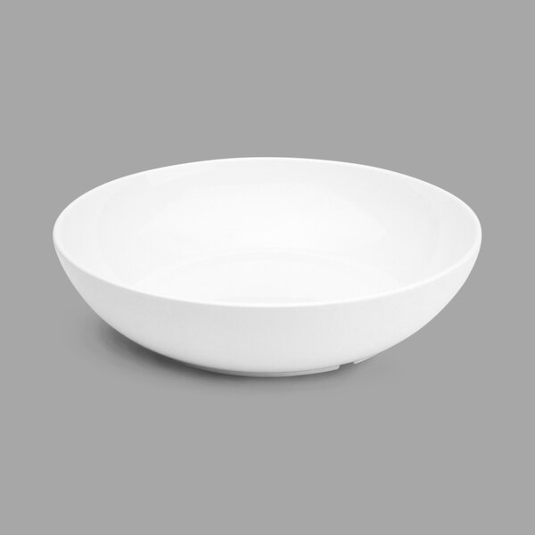 A white Delfin Pacific Rim melamine bowl.