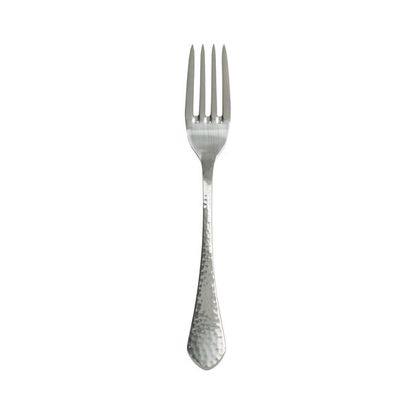 An Arcoroc stainless steel salad fork with a textured silver handle.