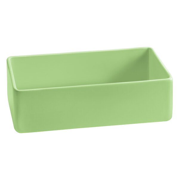 A mint green rectangular Tablecraft bowl.
