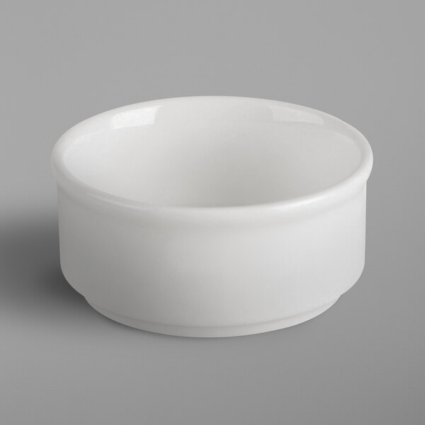 RAK Porcelain BABR02 Banquet 3.4 oz. Ivory Porcelain Stackable Ramekin ...