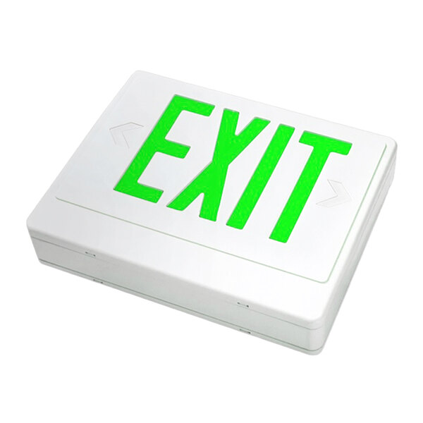 Lavex Universal Black Remote Capable LED Exit Sign with Green Lettering and Battery Backup