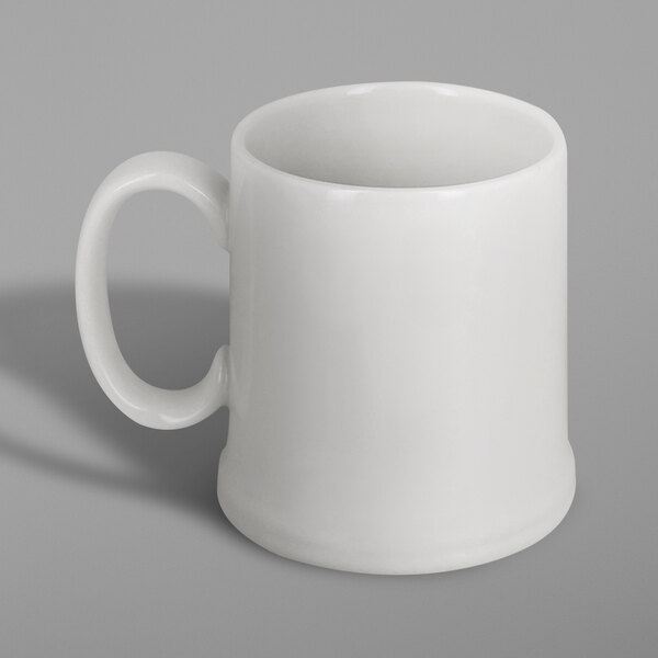 A RAK Porcelain ivory mug with a handle.