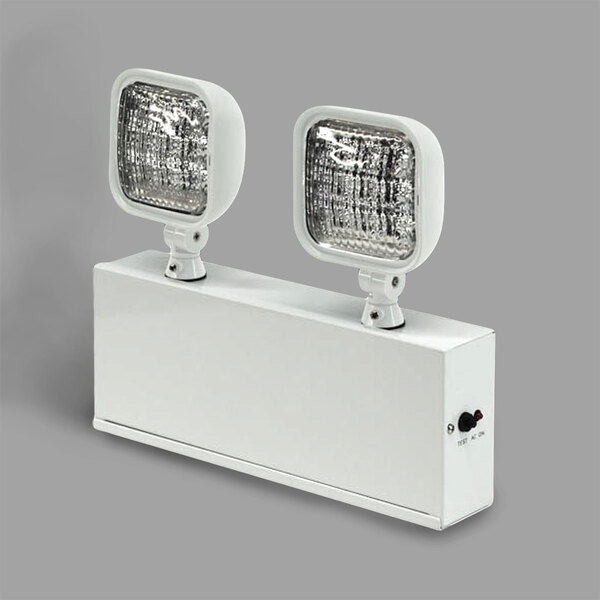 Lavex Industrial Remote Capable Dual Head LED Emergency Light with Steel Housing and Battery Backup