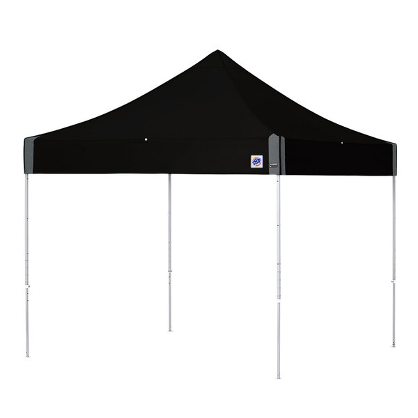 A black E-Z Up canopy with white poles.