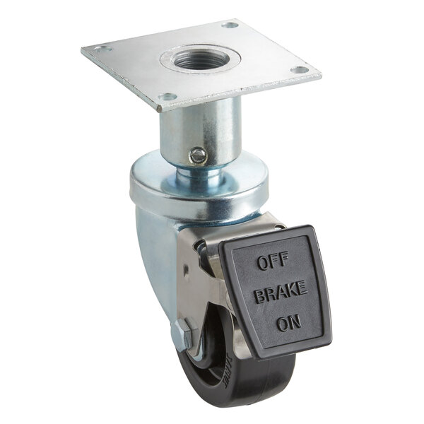 Pitco and Anets Equivalent 3" Swivel Adjustable Height Plate Caster with Brake for Fryers