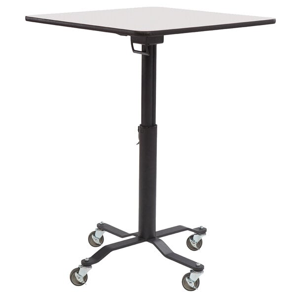 National Public Seating PCT324PBTM Cafe Time II 24" Square Mobile Table with High Pressure Laminate Top, Particleboard Core, and T-Molding Edge