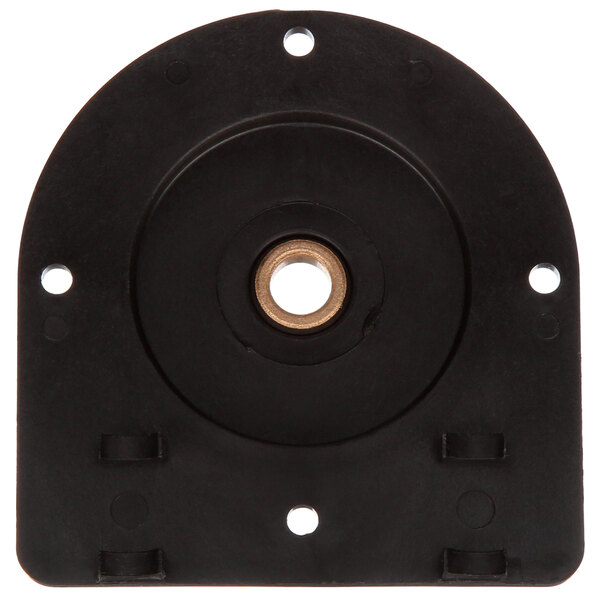 A black plastic circular mounting plate for a Jackson dishwasher.