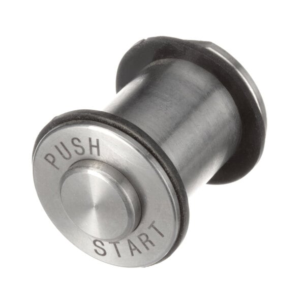 A close-up of a metal push start button with the words "push start" on it.