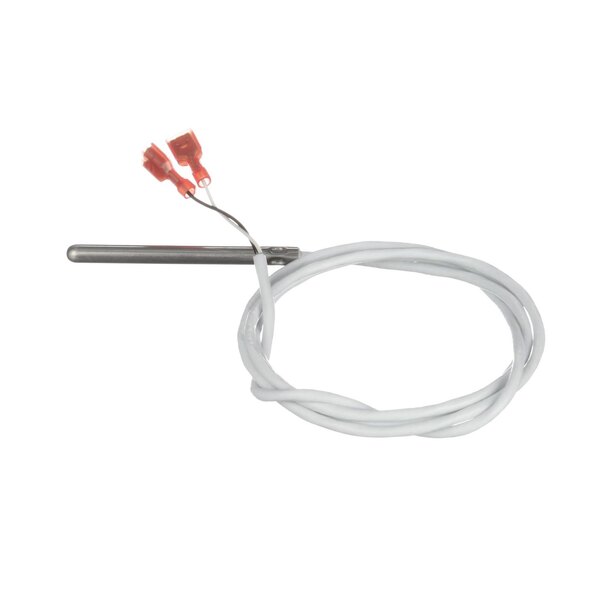 A white wire with a red connector and a red wire attached to a Jackson Temp Probe.