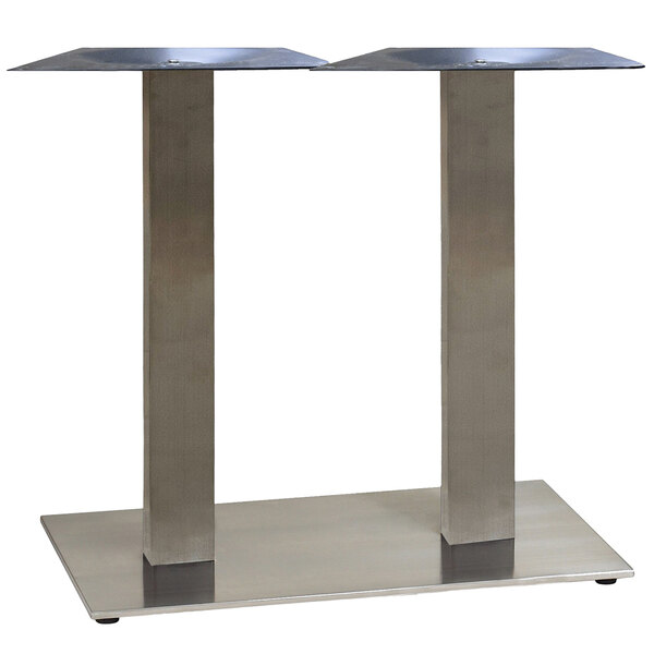 Grosfillex US505009 Gamma 16" x 28" Silver Gray Dining Height Lateral Table Base