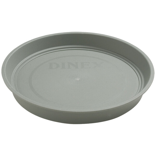 A grey round plastic plate with a grey round plastic center.