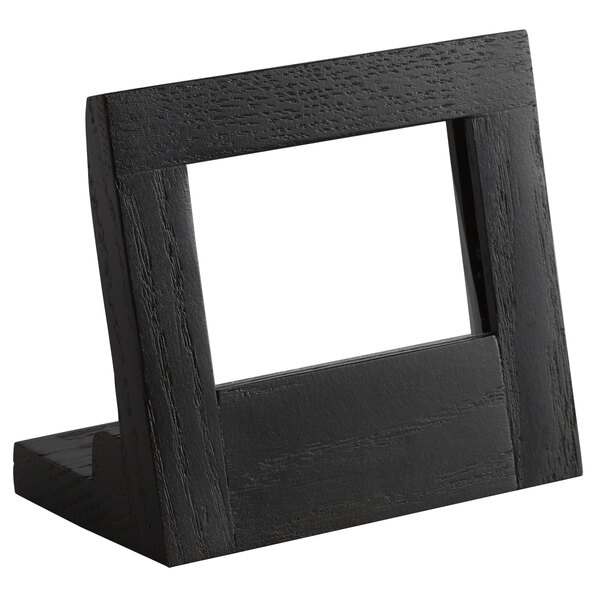 A black wooden Cal-Mil displayette frame with a white background.