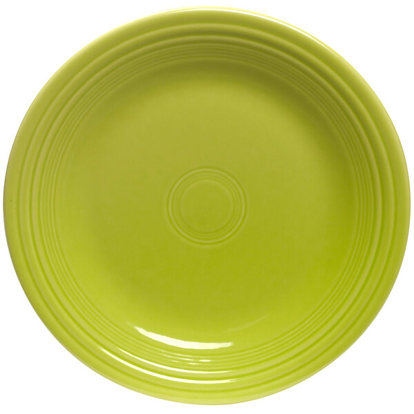A Fiesta lemongrass salad plate with a circular rim.