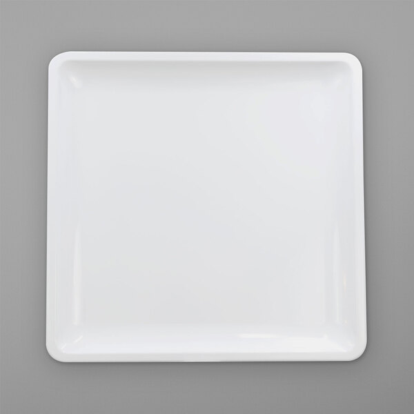 An Elite Global Solutions white square melamine tray.