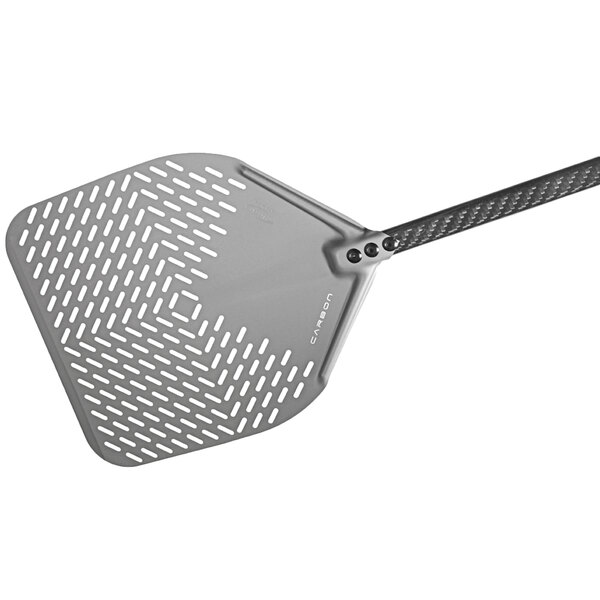 GI Metal Carbon 13" Anodized Aluminum Square Perforated Pizza Peel with