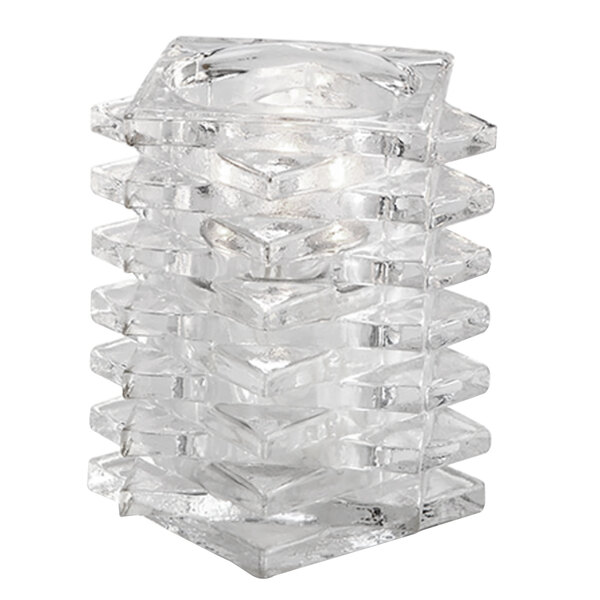Sterno 80162 4 1/4" Marquee Clear Glass Square Liquid Candle Holder