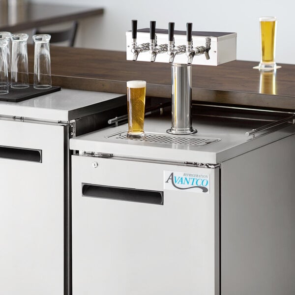 Avantco UDD-1-HC-S Four Tap Kegerator Beer Dispenser - Stainless Steel, (1) 1/2 Keg Capacity