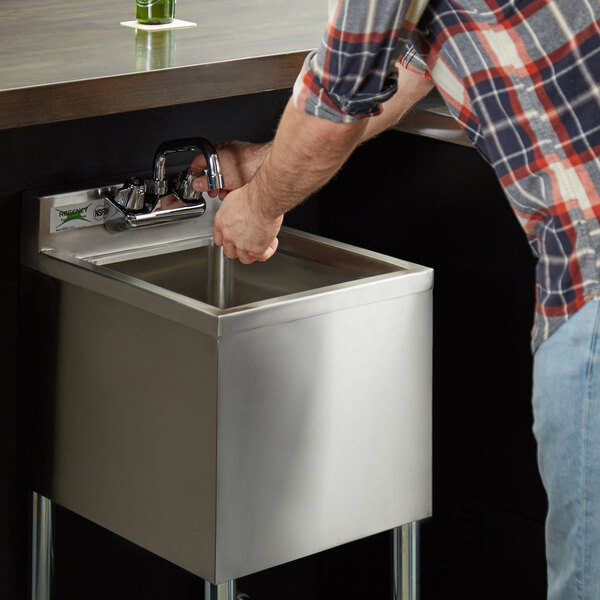 Regency 1 Bowl Underbar Hand Sink with Swivel Faucet - 14 1/2" x 18 3/4"