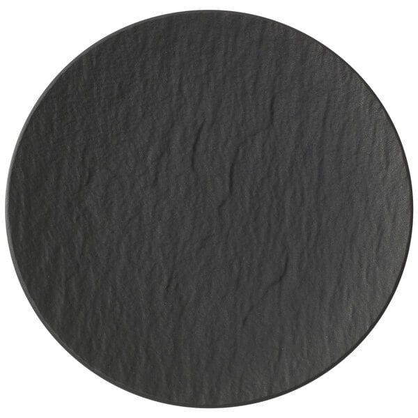 Villeroy & Boch 16-4074-2650 The Rock 8 1/4" Black Shale Coupe Flat Porcelain Plate - 6/Case