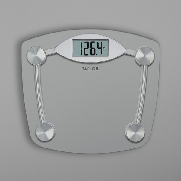 Taylor 7506 13" x 11 3/4" 400 lb. Digital Glass Chrome Bathroom Scale