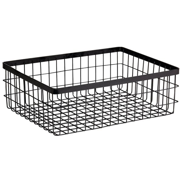 12 Black Wire Mesh Shopping Metal Baskets 17" x 12 x 7 Metal Display Stand Large 