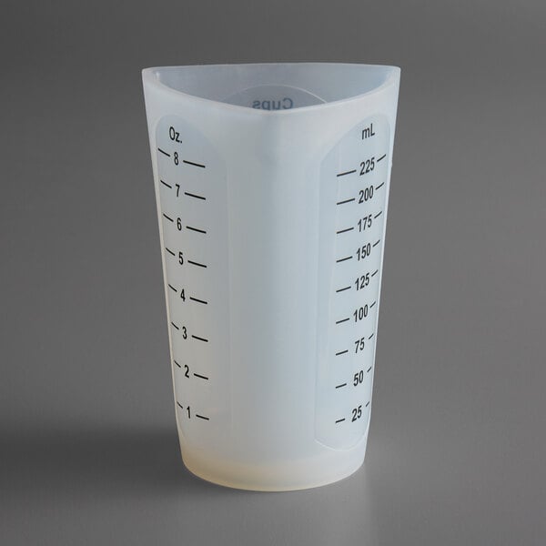 Tebru Transparent Soft Silicone Measuring Cup Visual Semi
