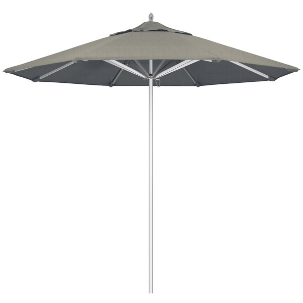 California Umbrella AAT 908 SUNBRELLA 1A Rodeo 9' Round Push Lift Umbrella with 1 1/2" Aluminum Pole - Sunbrella 1A Canopy - Spectrum Dove Fabric