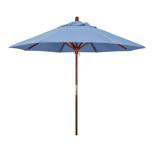 California Umbrella MARE 908 SUNBRELLA 1A Grove 9' Round Push Lift Umbrella with 1 1/2" Hardwood Pole - Sunbrella 1A Canopy