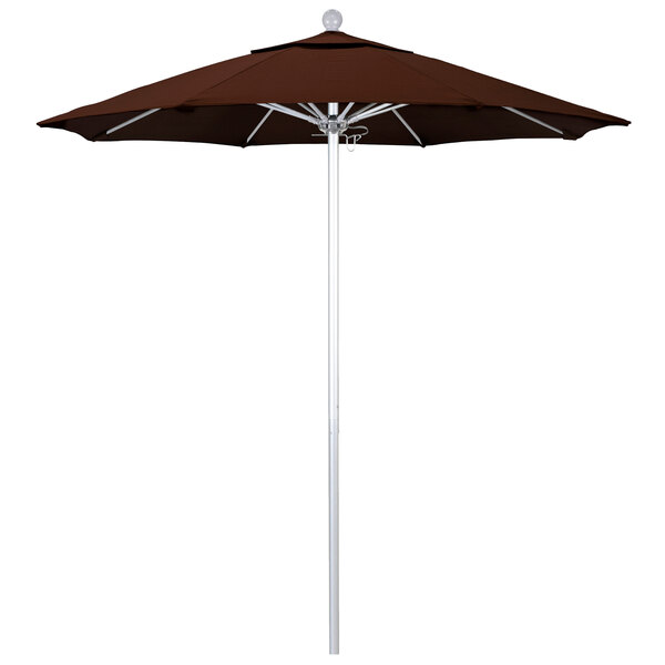 California Umbrella ALTO 758 SUNBRELLA 2A Venture 7 1/2' Round Push Lift Umbrella with 1 1/2" Silver Anodized Aluminum Pole - Sunbrella 2A Canopy