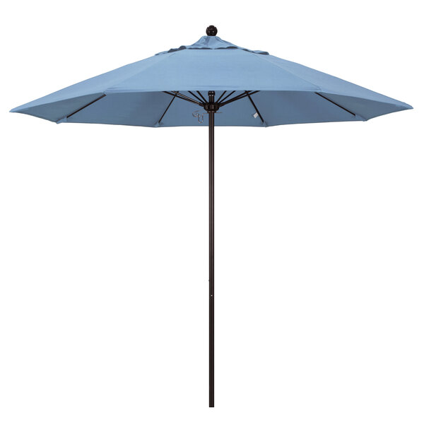 California Umbrella ALTO 908 SUNBRELLA 1A Venture 9' Round Push Lift Umbrella with 1 1/2" Bronze Aluminum Pole - Sunbrella 1A Canopy