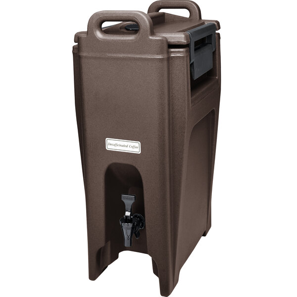 Cambro UC500131 Ultra Camtainers 5.25 Gallon Dark Brown Insulated Beverage Dispenser